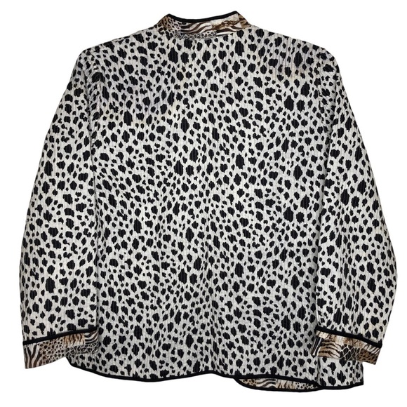 Reversible Tiger/Cheetah/Zebra and Dalmatian Open Front Blazer Jacket - Size L - Picture 2 of 4